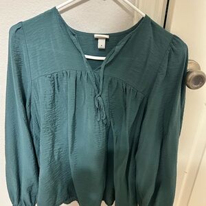 Teal peasant Blouse